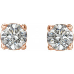 14K Rose Gold 1/5 CTW Natural Diamond Earrings