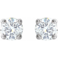 14K White Gold 1/5 CTW Natural White Diamond Earrings