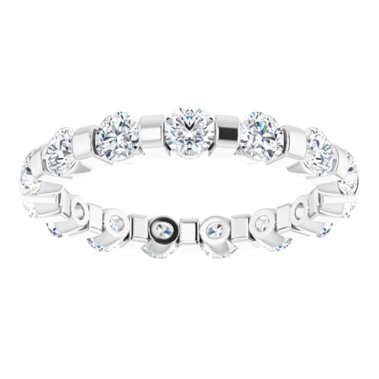 14K White 1 1/2 CTW Natural Diamond Eternity Band Size 5