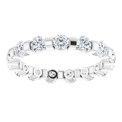 14K White 1 1/2 CTW Natural Diamond Eternity Band Size 5