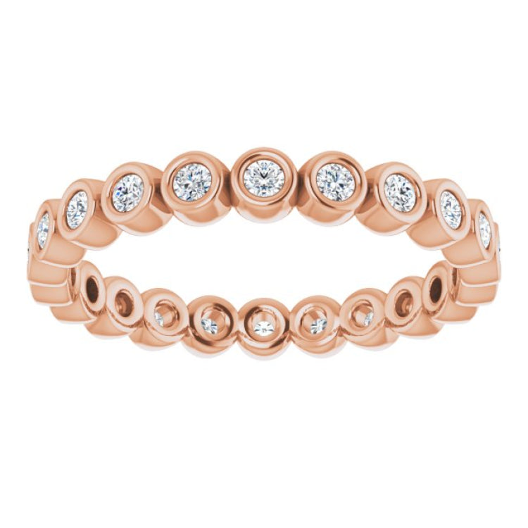14K Rose 1/3 CTW Natural Diamond Eternity Band Size 5