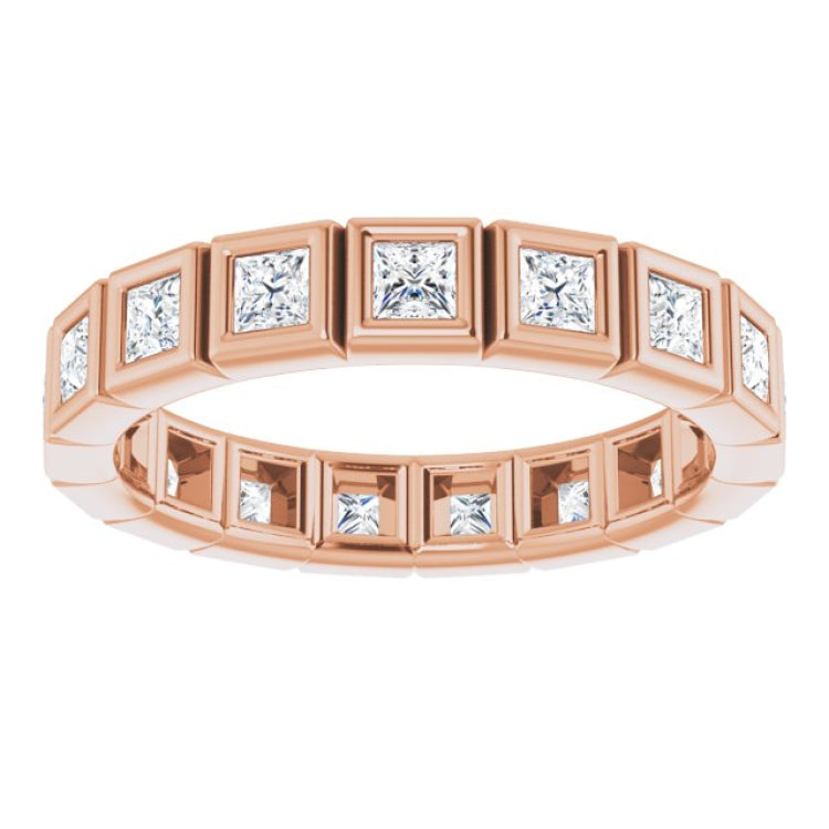 14K Rose 7/8 cTW Natural Diamond Eternity Band Size 5