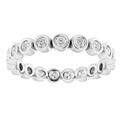 14K White 3/8 CTW Natural Diamond Eternity Band Size 5