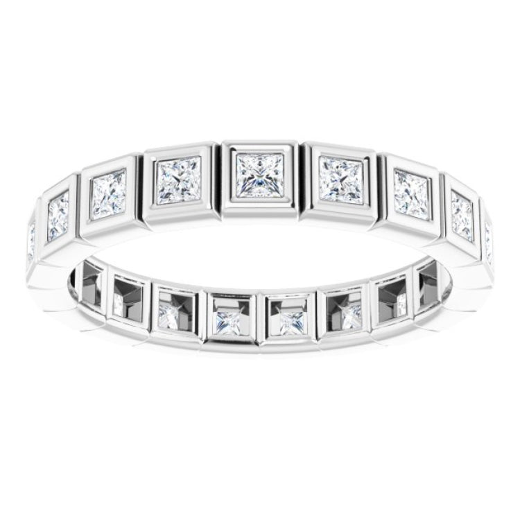 14K White 5/8 CTW Natural Diamond Eternity Band Size 5