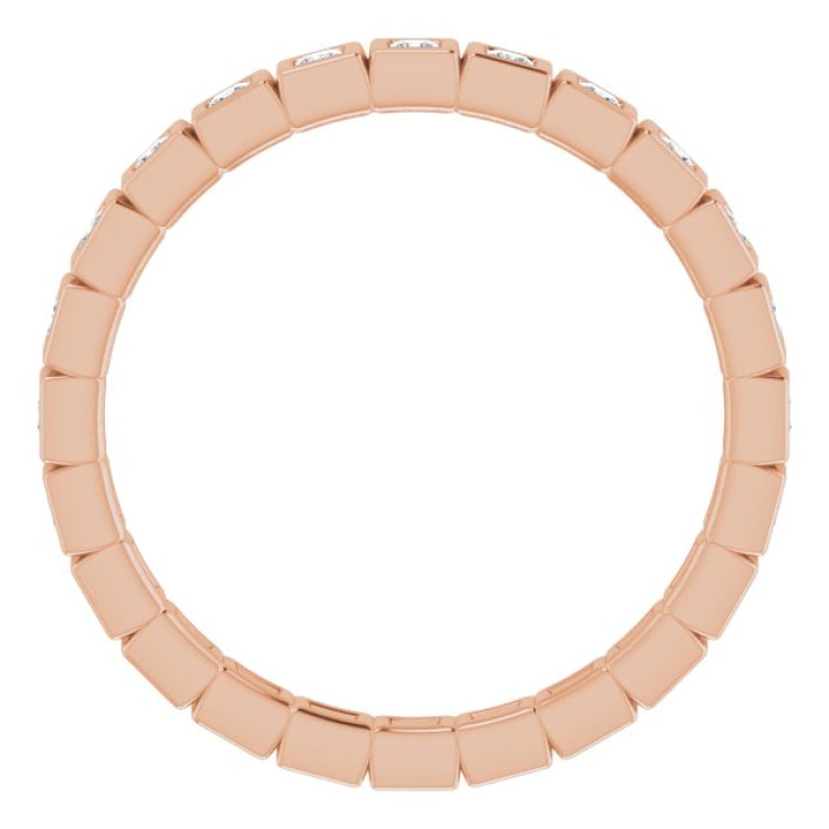 14K Rose 1/3 CTW Natural Diamond Eternity Band Size 5