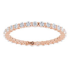 14K Rose 1/2 CTW Natural Diamond Eternity Band Size 5