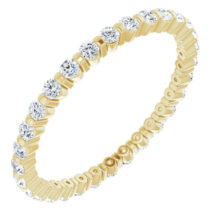 14K Yellow 1/2 CTW Natural Diamond Eternity Band Size 5