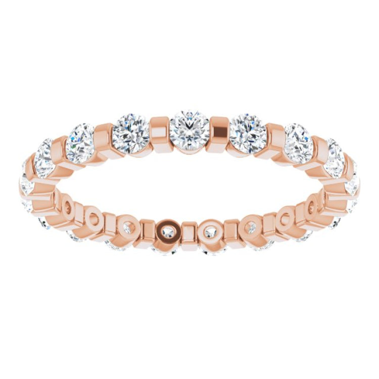 14K Rose 9/10 CTW Natural Diamond Eternity Band Size 5
