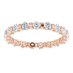 14K Rose 9/10 CTW Natural Diamond Eternity Band Size 5