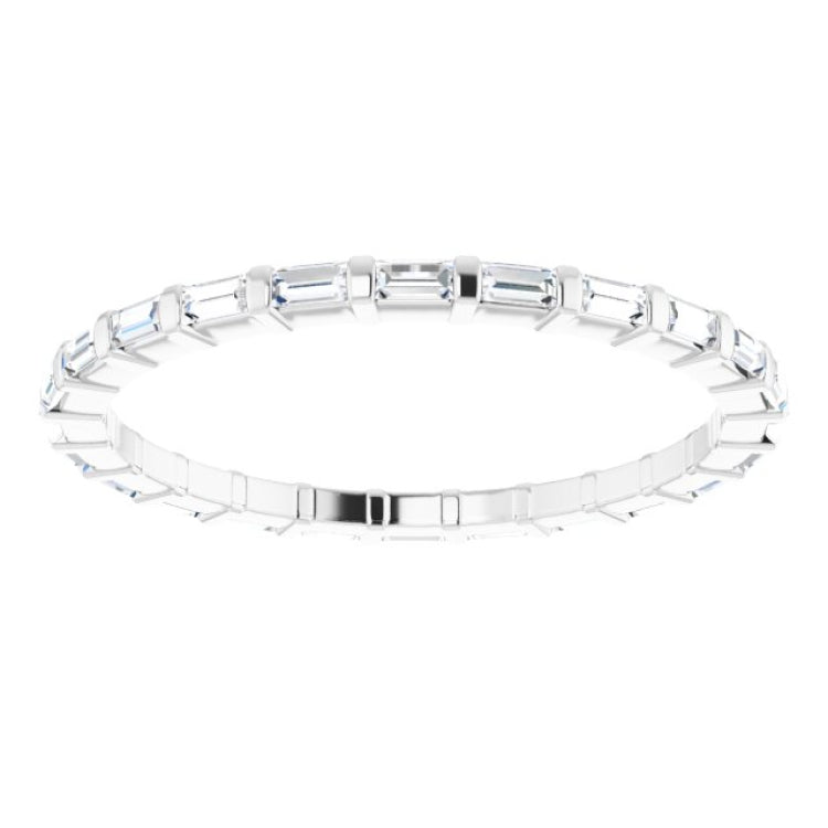 14K White 1/3 CTW Natural Diamond Eternity Band Size 5