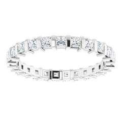 14K White 7/8 CTW Natural Diamond Eternity Band Size 5