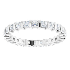 14K White 1 1/8 CTW Natural Diamond Eternity Band Size 5