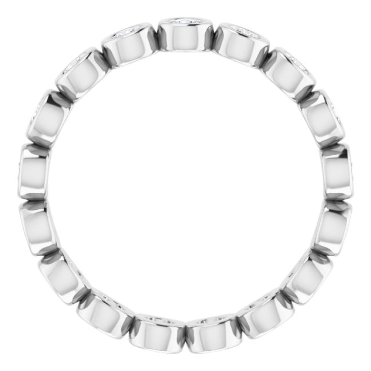 Platinum 1/2 CTW Natural Diamond Eternity Band Size 5
