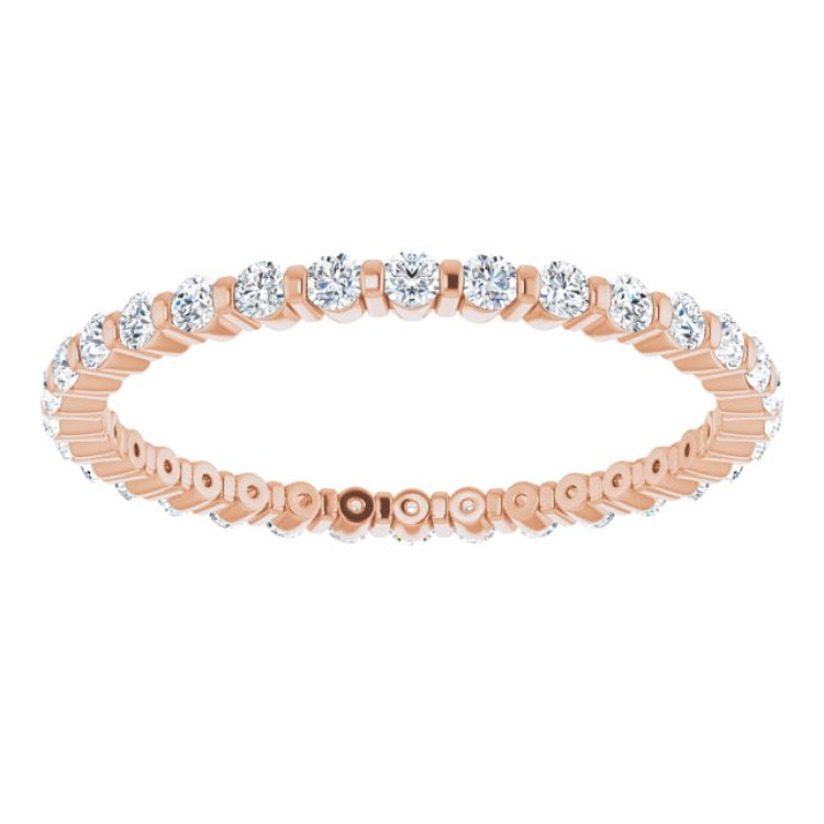 14K Rose 1/2 CTW Natural Diamond Eternity Band Size 6