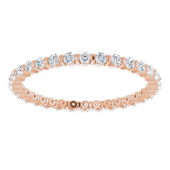 14K Rose 1/2 CTW Natural Diamond Eternity Band Size 6