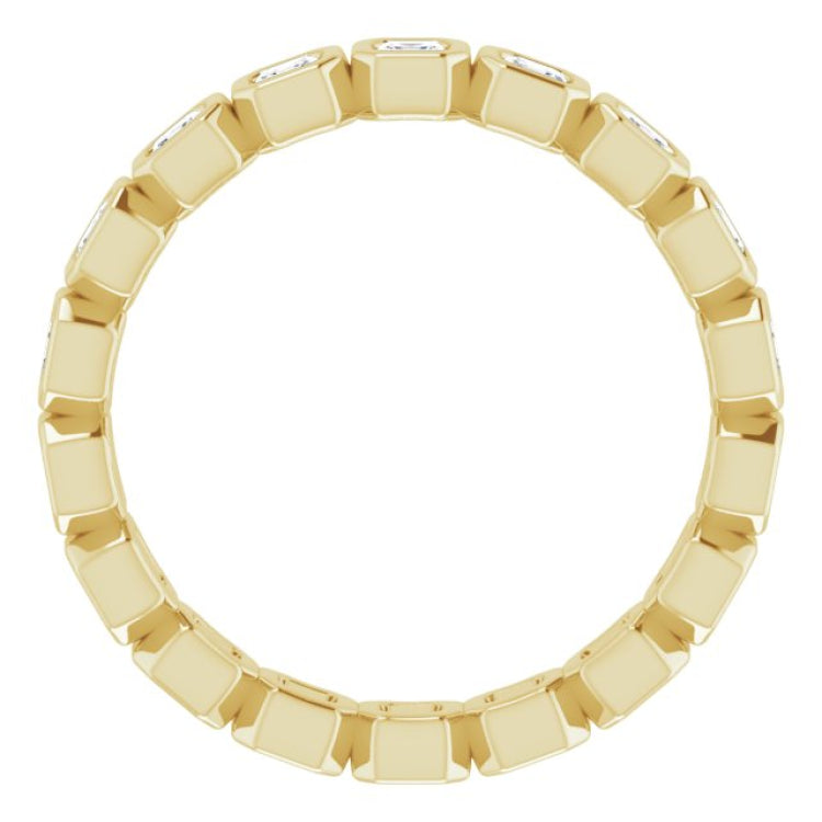 14K Yellow 9/10 CTW Natural Diamond Eternity Band Size 6