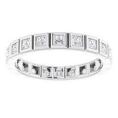 14K White 5/8 CTW Natural Diamond Eternity Band Size 6