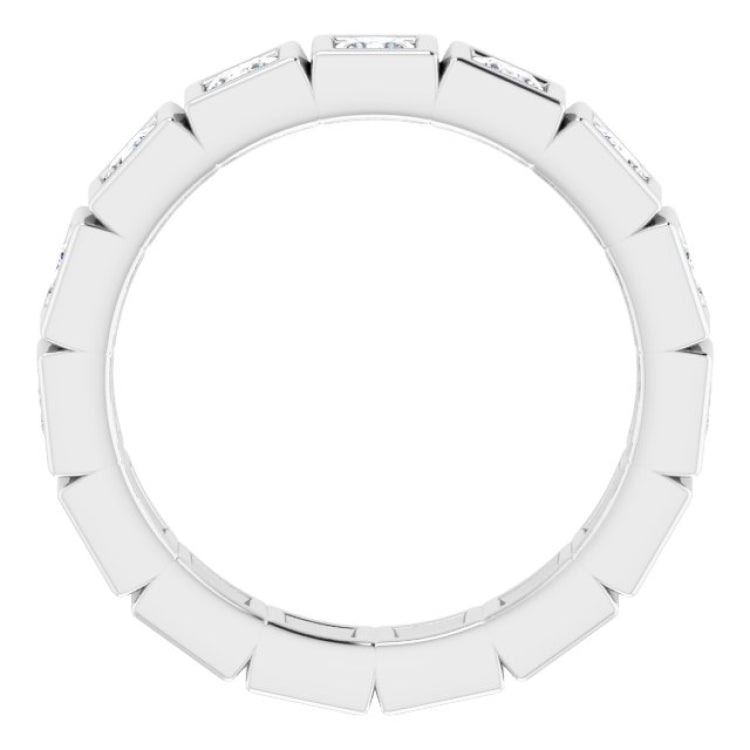 Platinum 1 3/8 CTW Natural Diamond Eternity Band Size 6