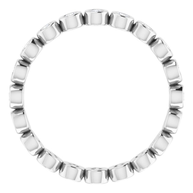 14K White 3/8 CTW Natural Diamond Eternity Band Size 6