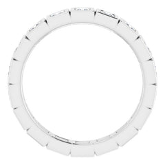 14K White 9/10 CTW Natural Diamond Eternity Band Size 6
