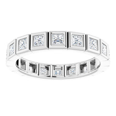 14K White 9/10 CTW Natural Diamond Eternity Band Size 6