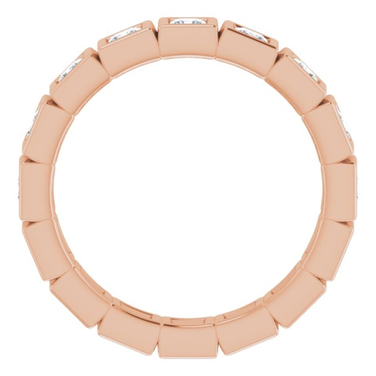 14K Rose 1 1/8 CTW Natural Diamond Eternity Band Size 6