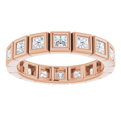 14K Rose 1 1/8 CTW Natural Diamond Eternity Band Size 6