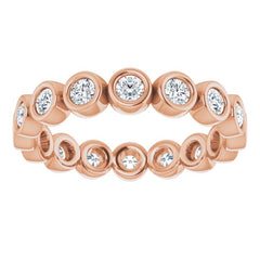 14K Rose 3/4 CTW Natural Diamond Eternity Band Size 6