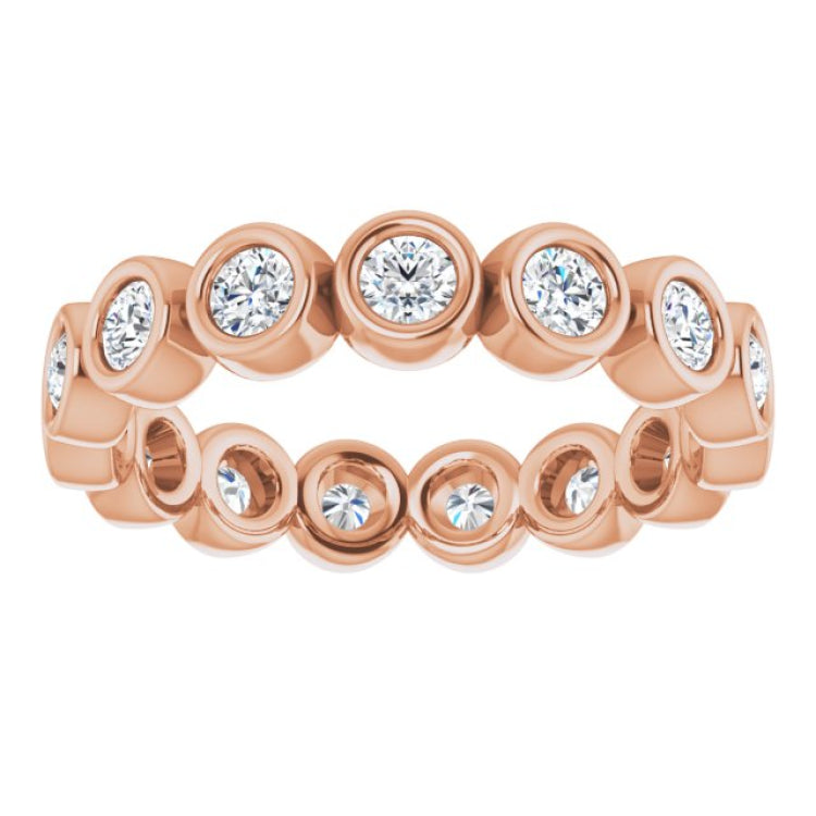 14K Rose 9/10 CTW Natural Diamond Eternity Band Size 6
