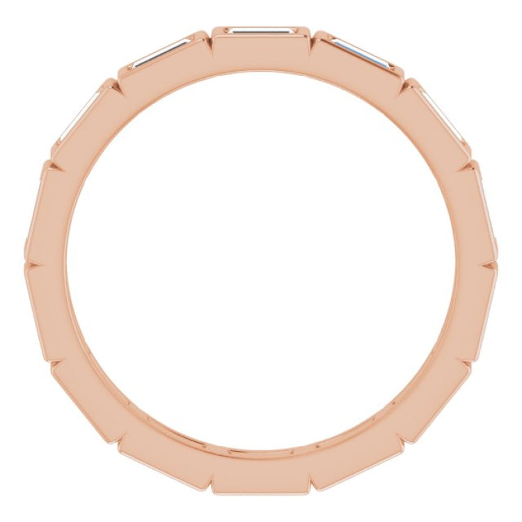 14K Rose 1/2 CTW Natural Diamond Eternity Band Size 6