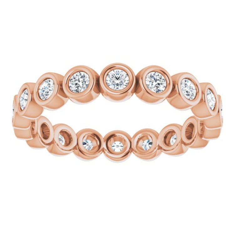 14K Rose 1/2 CTW Natural Diamond Eternity Band Size 6