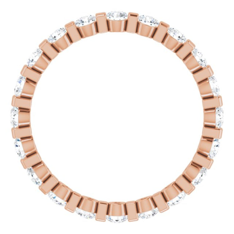 14K Rose 1 CTW Natural Diamond Eternity Band Size 6