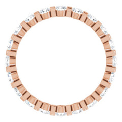 14K Rose 1 CTW Natural Diamond Eternity Band Size 6