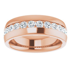 10K Rose 1 3/8 CTW Natural Diamond Band