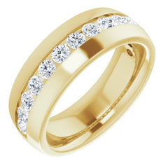 10K Yellow 1 3/8 CTW Natural Diamond Band