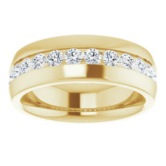 10K Yellow 1 3/8 CTW Natural Diamond Band