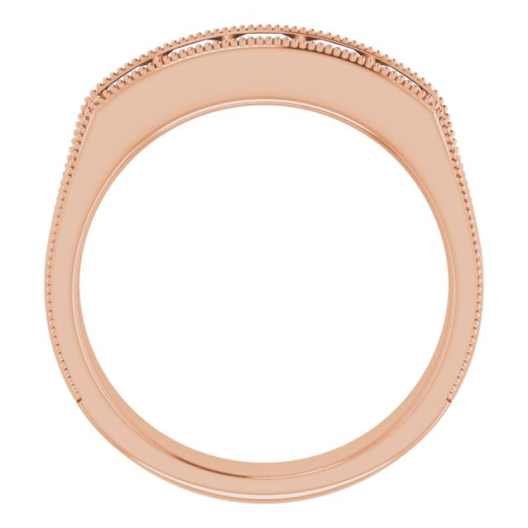 14K Rose 1 1/4 CTW Natural Diamond Milgrain Band