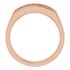 14K Rose 1/2 CTW Natural Diamond Milgrain Band