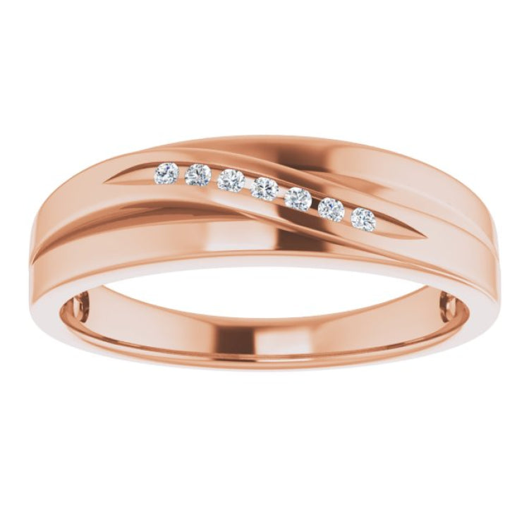14K Rose .06 CTW Natural Diamond Band