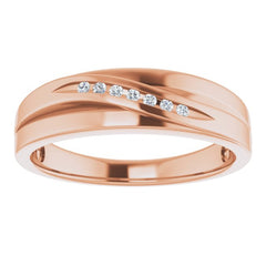14K Rose .06 CTW Natural Diamond Band