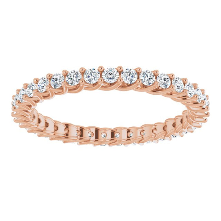 14K Rose 5/8 CTW Natural Diamond Eternity Band