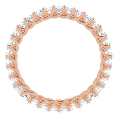 14K Rose 1 1/2 CTW Natural Diamond Eternity Band Size 7
