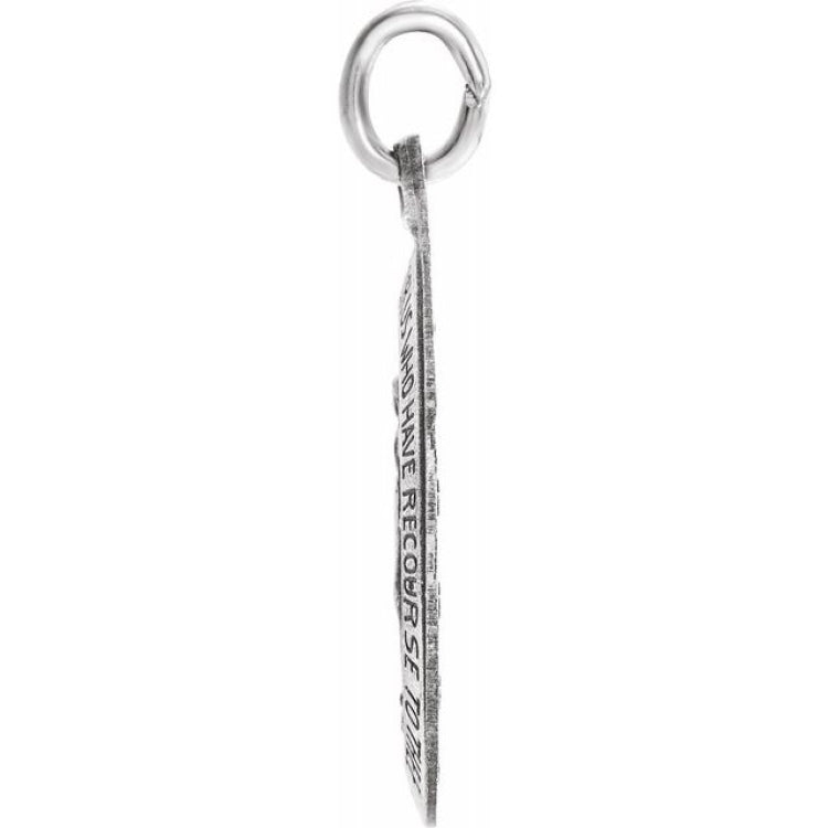 Sterling Silver 15x11 mm Oval Miraculous Medal