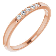 14K Rose 1/10 CTW Natural Diamond Anniversary Band