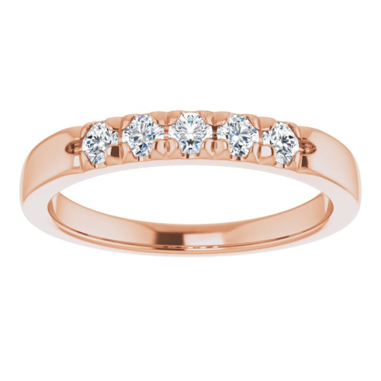 14K Rose 1/3 CTW Natural Diamond Anniversary Band