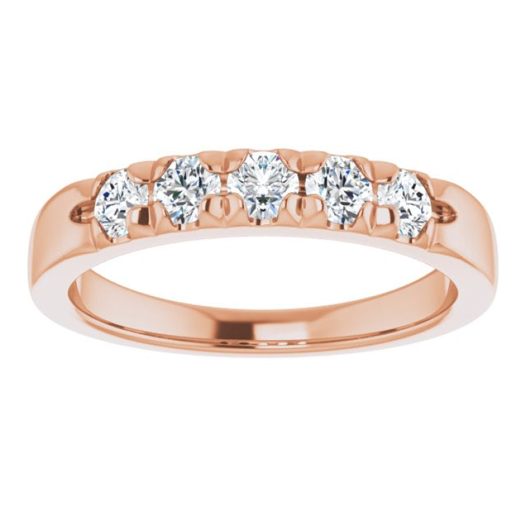 14K Rose 1/2 CTW Natural Diamond Anniversary Band