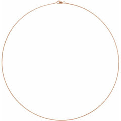 14K Rose 1 mm Wheat 16" Chain