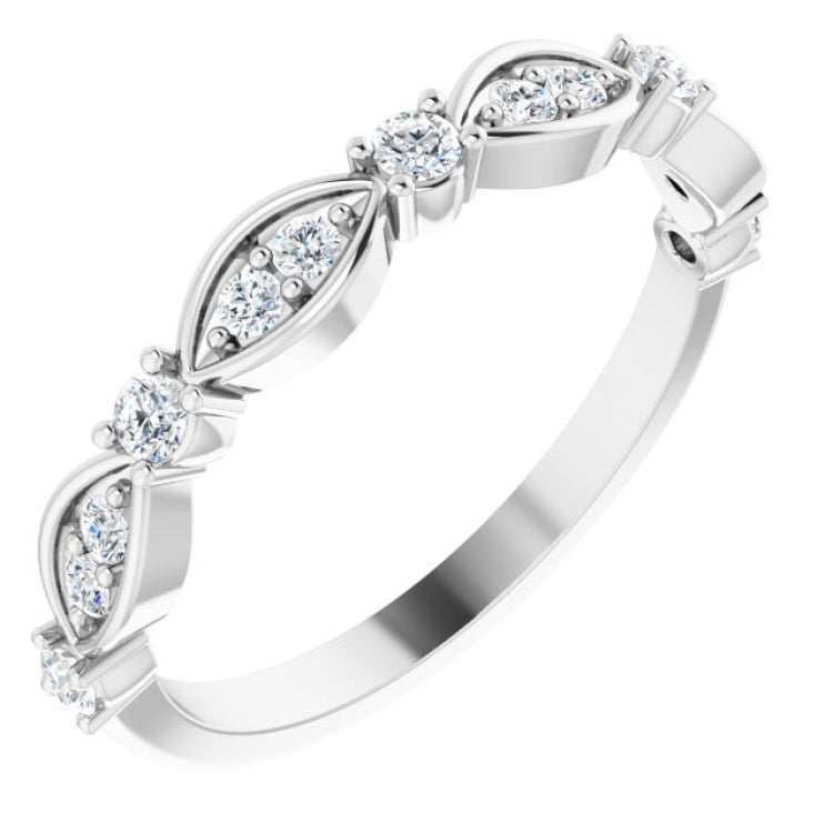14K White 1/3 CTW Natural Diamond Anniversary Band