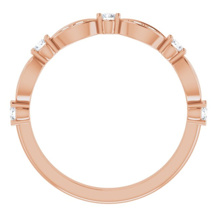 14K Rose 1/4 CTW Natural Diamond Anniversary Band