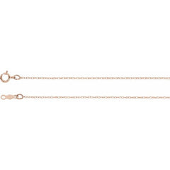 14K Rose .75 mm Rope 16" Chain